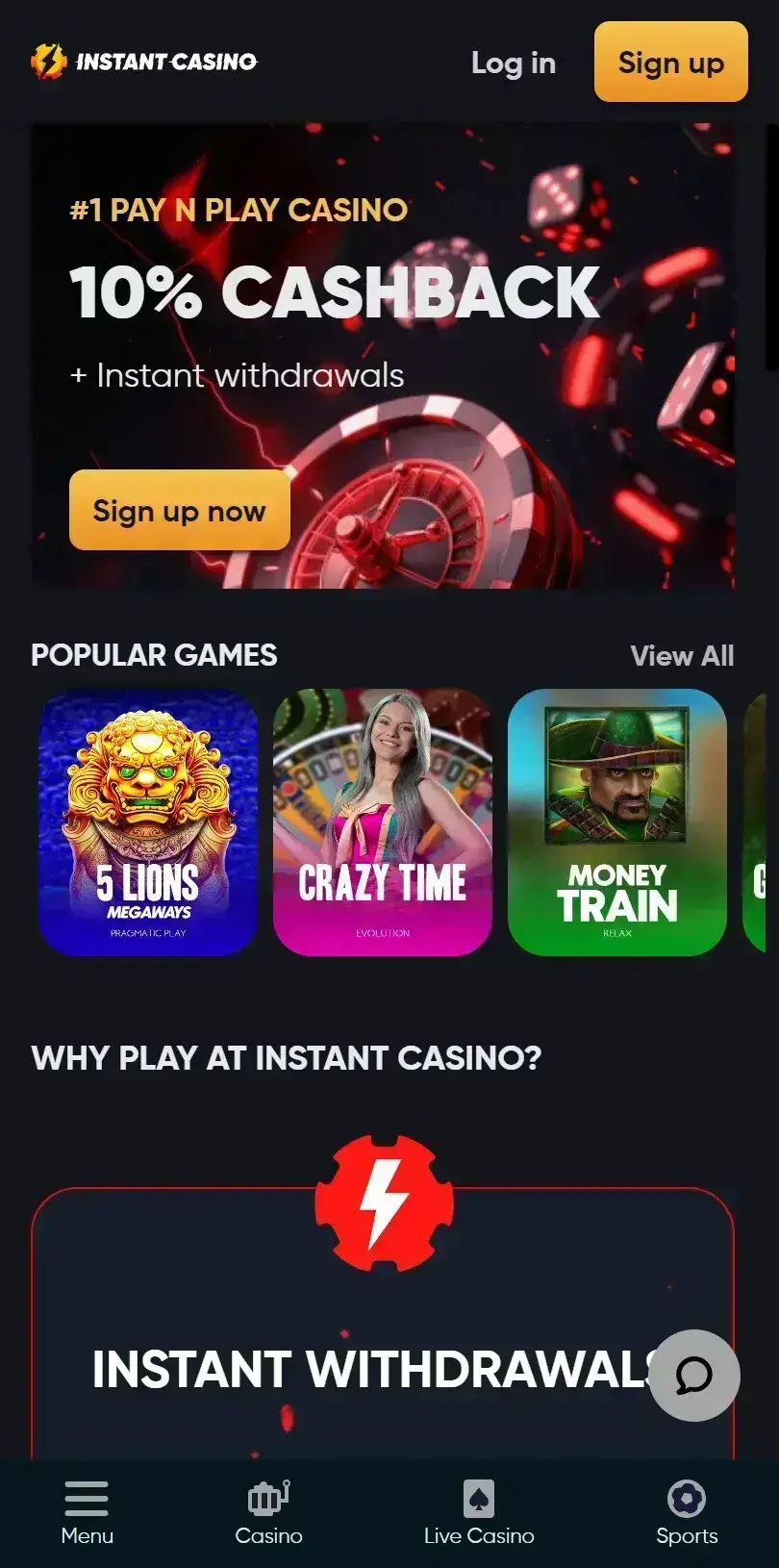 Instant Casino Képernyőkép 3