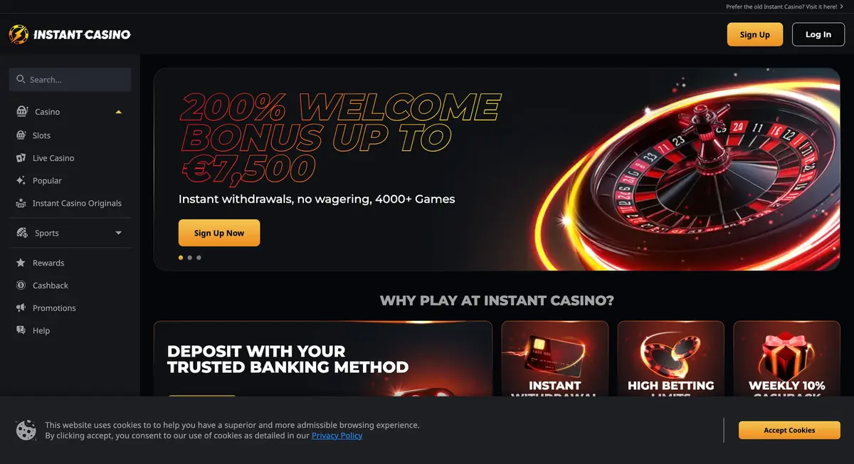 Instant Casino Képernyőkép 1